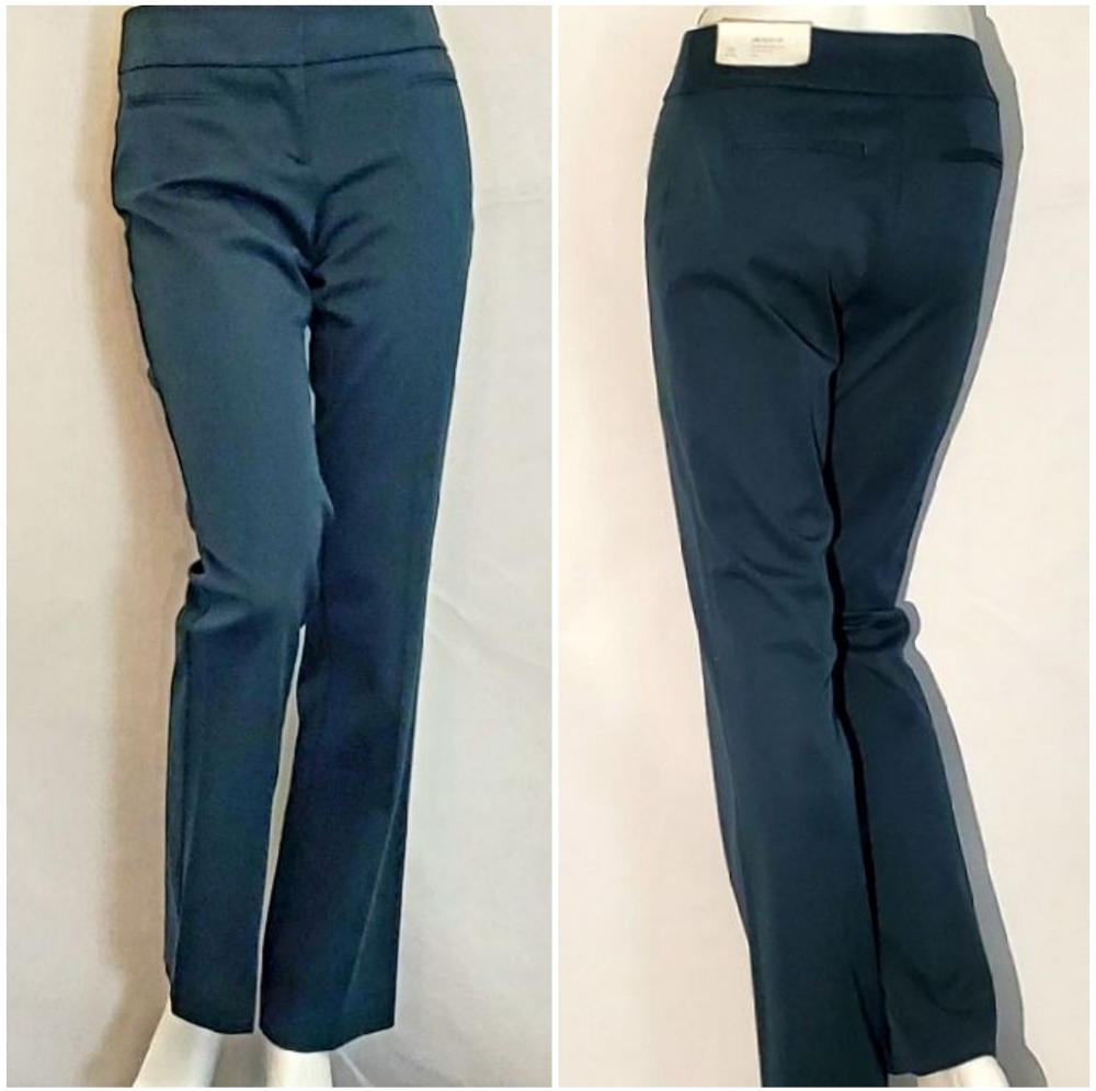 NWT LOFT Petite 00P Julie Boot Cut Dark Green Trouser Pants